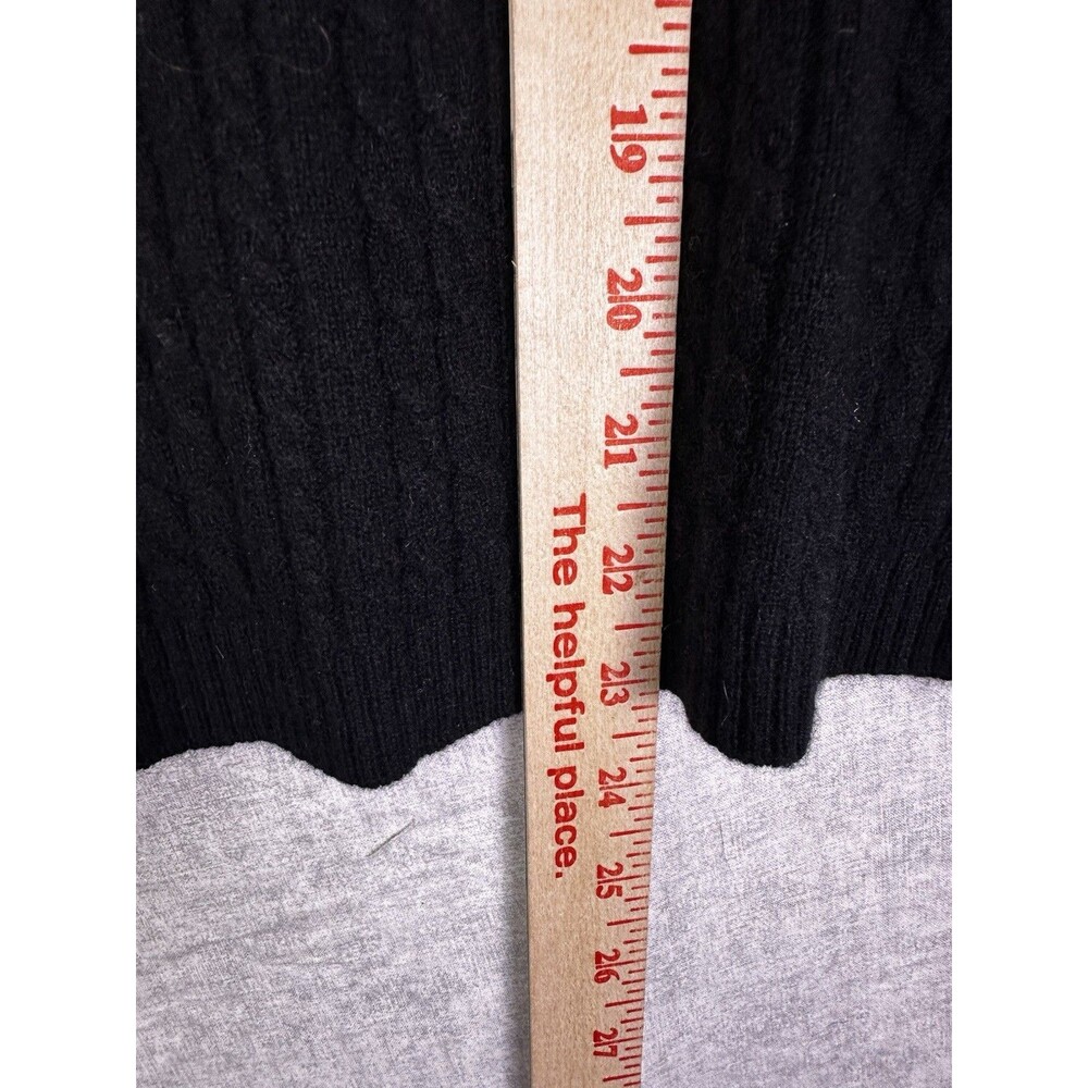 Valerie Stevens Black Cashmere Cable Knit Sweater Top Women Large Round Neck - Picture 5 of 7